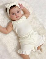 Girls' bodysuit and shorts from 3 months to 24 months