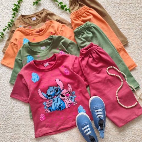 Girls' T-shirts and shorts, 1 to 7 years old