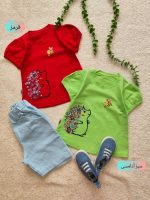 Girls' T-shirt and shorts, 1 to 4 years old
