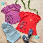 Girls' T-shirt and shorts, 1 to 4 years old
