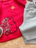 Girls' T-shirt and shorts, 1 to 4 years old