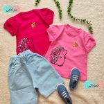 Girls' T-shirt and shorts, 1 to 4 years old