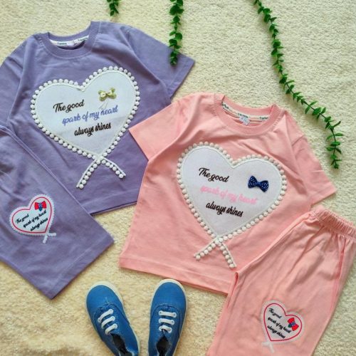 Girls' T-shirts and shorts, size 40 and 45