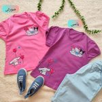 Girls' T-shirts and shorts, sizes 45 and 50