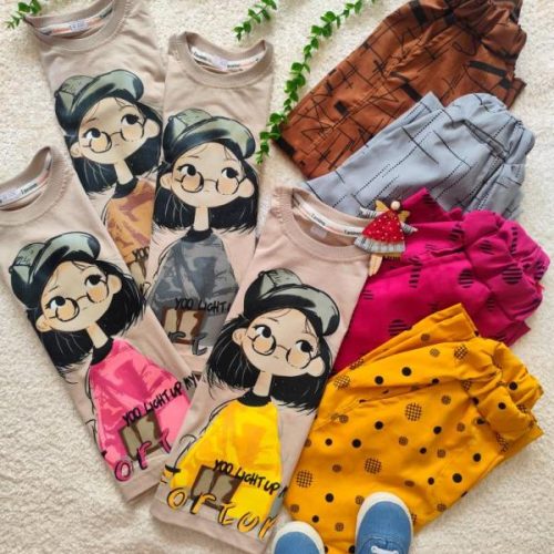 Girls' t-shirts and pants from 4 years to 13 years