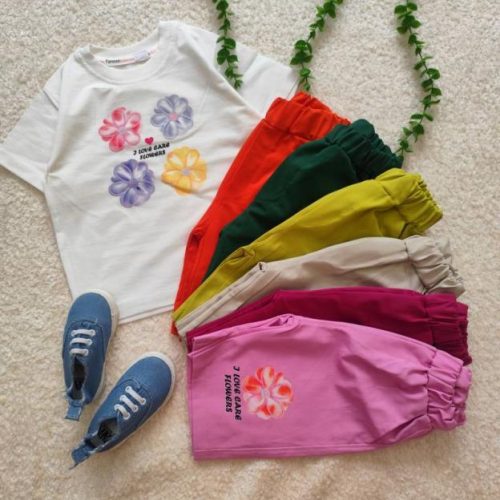 Girls' t-shirts and shorts from 2 to 5 years old
