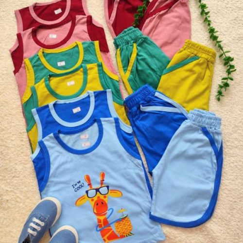 Tops and shorts for girls and boys, 1 year to 4 years
