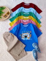 Girls' and boys' t-shirts and shorts, sizes 45 and 50