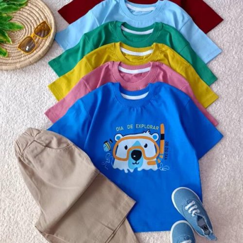 Girls' and boys' t-shirts and shorts, sizes 45 and 50