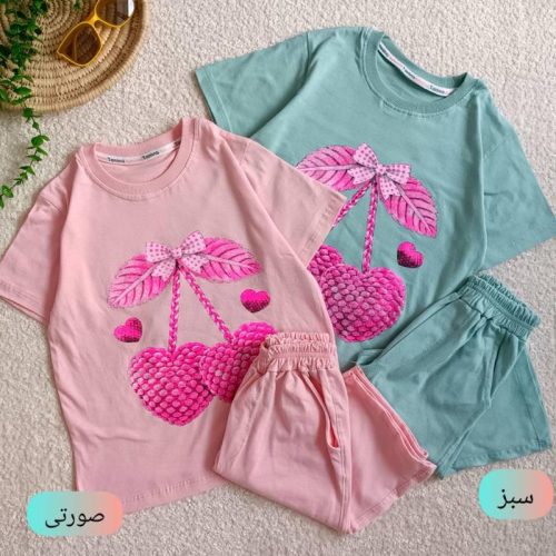 Girls' t-shirt and shorts, 5 to 9 years old