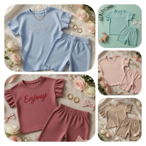Girls' t-shirts and shorts from size 40 to size 55