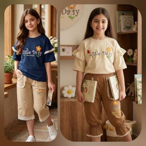 Girls' t-shirts and shorts from sizes 40 to 60