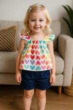 Girls' tops and shorts from 12 months to 36 months