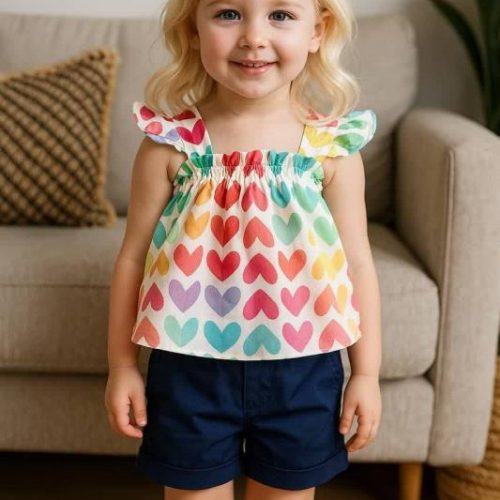 Girls' tops and shorts from 12 months to 36 months