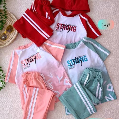 T-shirts and pants for girls and boys, 4 to 7 years old.