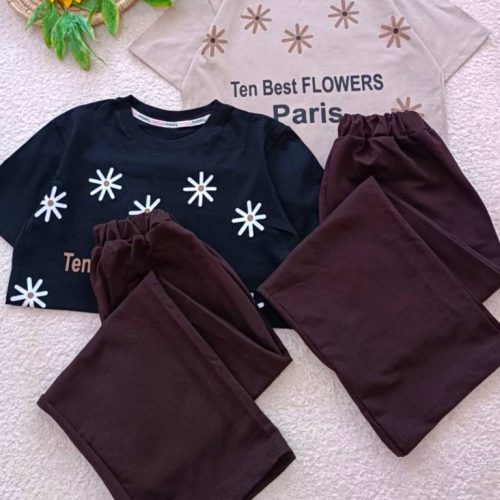 Girls' T-shirts and pants, sizes 60 and 65