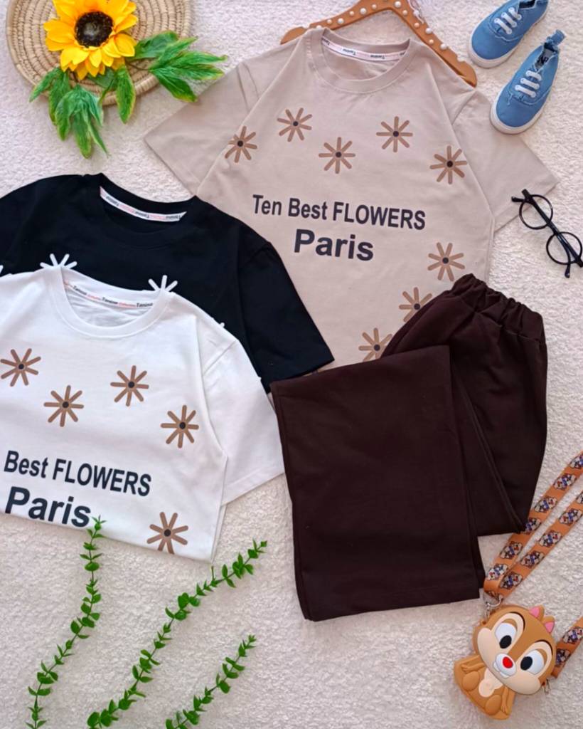 Girls' T-shirts and pants, sizes 60 and 65 (9) Girls' T-shirts and pants, sizes 60 and 65