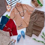 Girls' and boys' cotton t-shirts and pants, sizes 50 to 70