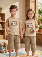 Girls' and boys' t-shirts and shorts from sizes 35 to 55