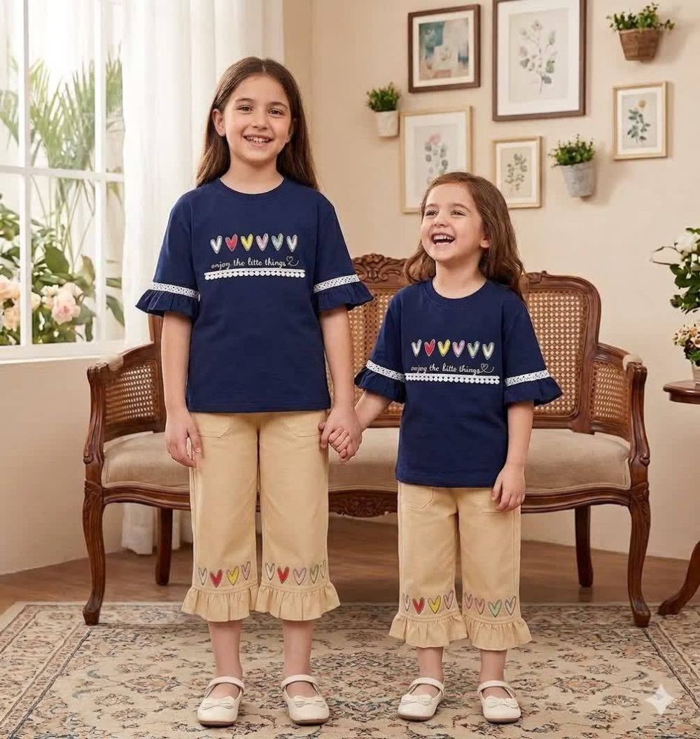 Girls' t-shirts and pants from sizes 40 to 60