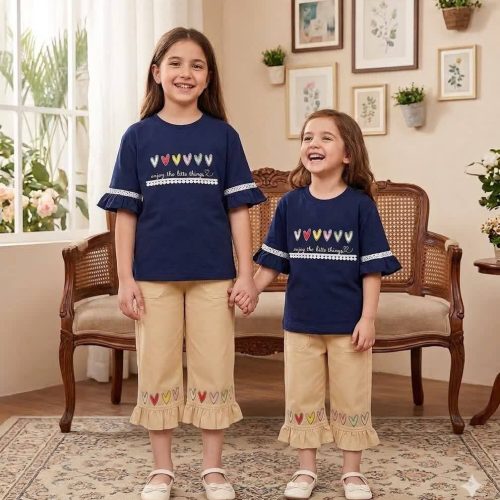 Girls' t-shirts and pants from sizes 40 to 60