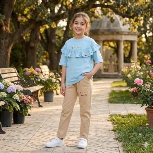 Girls' t-shirts and pants from sizes 40 to 60