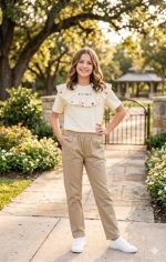 Girls' t-shirts and pants from sizes 40 to 60