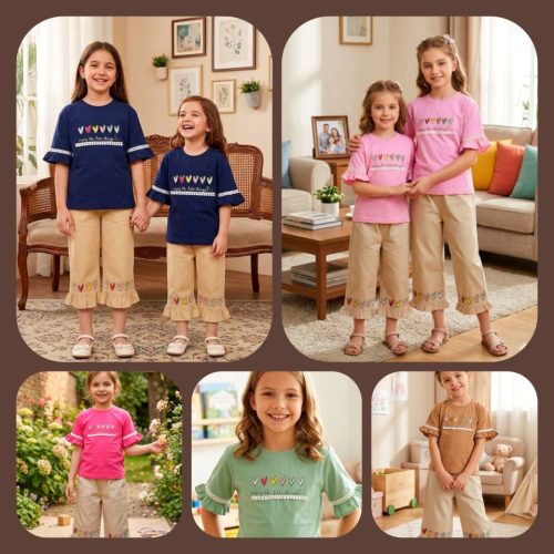 Girls' t-shirts and pants from sizes 40 to 60