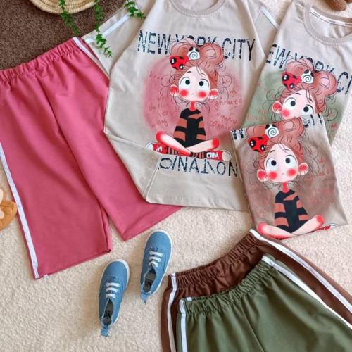 Girls' t-shirts and shorts from 9 to 12 years old