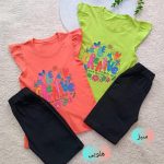 Girls' tops and shorts from 3 years to 7 years