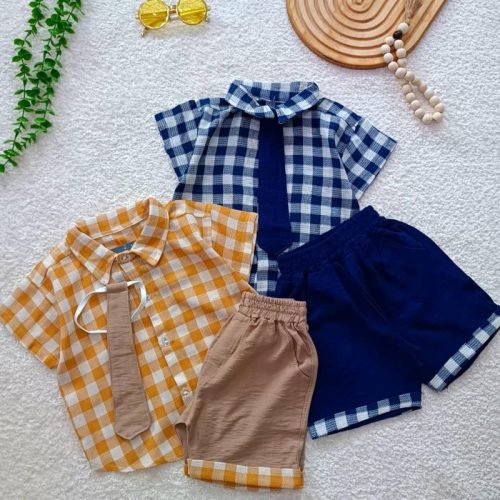 Boys' shirt and shorts set, sizes 35 to 45