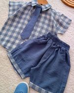 Boys' shirt and shorts set, sizes 35 to 45