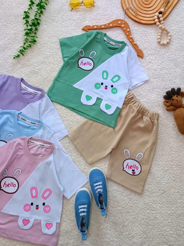 Girls' T-shirt and shorts, sizes 35 to 45 (6)