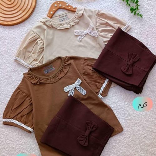 Girls' T-shirt and shorts, sizes 40 to 60