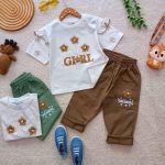 Girls' T-shirt and shorts, sizes 40 to 60