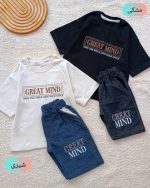 Girls' and boys' T-shirt and shorts sets, sizes 40 and 45