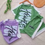 Girls' and women's T-shirts and trousers, sizes 60 to 70