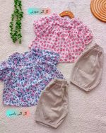 Girls' blouse and shorts set (ages 3 to 8)