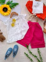 Girls' blouse and shorts set, sizes 40 to 55.