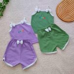 Girls' tank top and shorts set, sizes 35 to 45