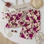 Girls' top and trousers, sizes 45 to 55
