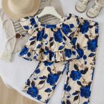 Girls' top and trousers, sizes 45 to 55
