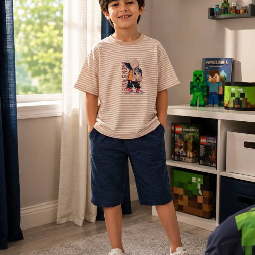 Boys' T-shirt and shorts, sizes 55 to 65