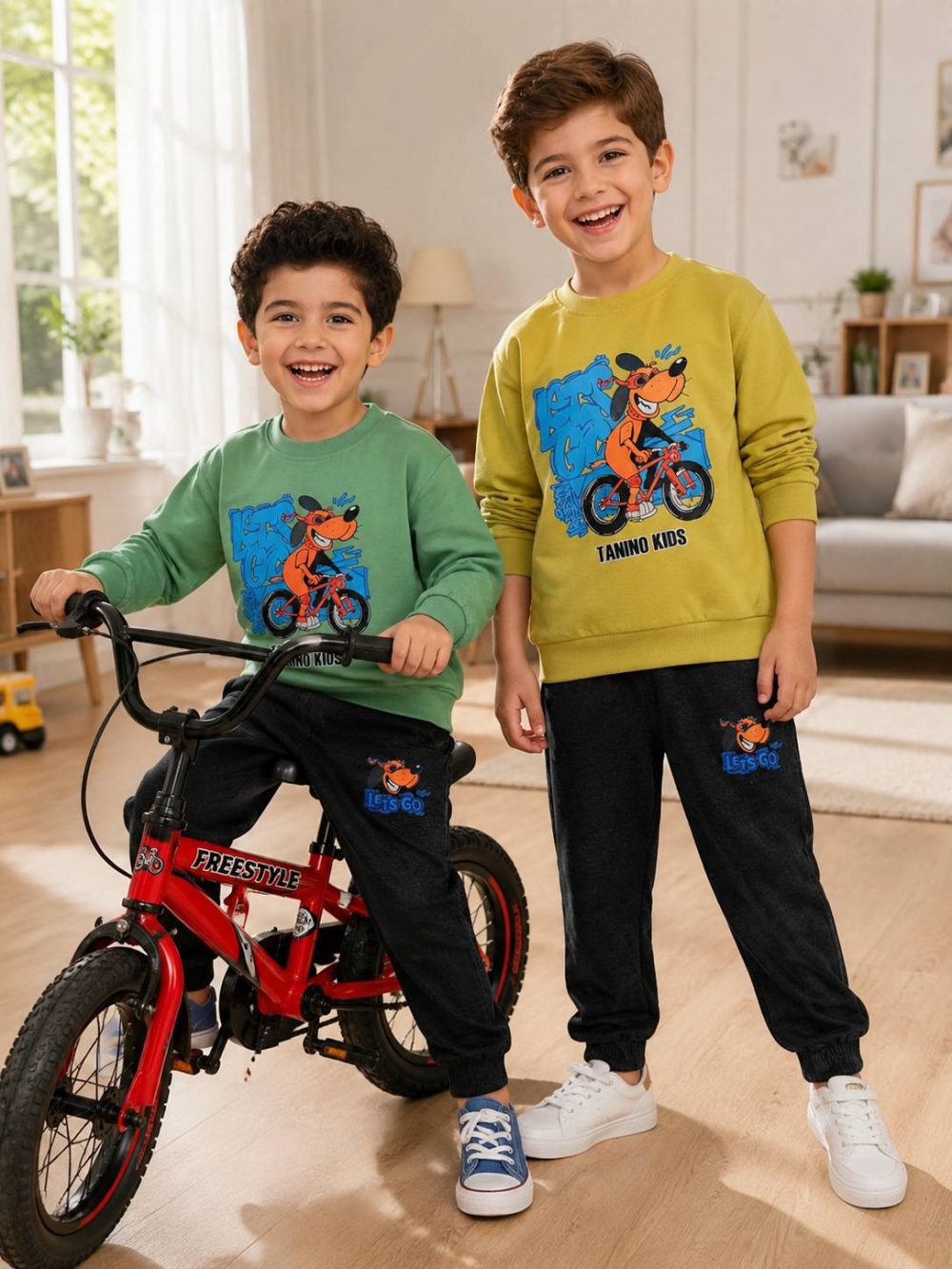 Boys' blouse and trousers, ages 3 to 7