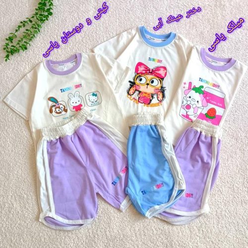 Girls' T-shirt and shorts set (ages 1 to 7)