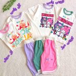 Girls' T-shirt and shorts set (ages 1 to 7)