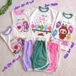 Girls' T-shirt and shorts set (ages 1 to 7)