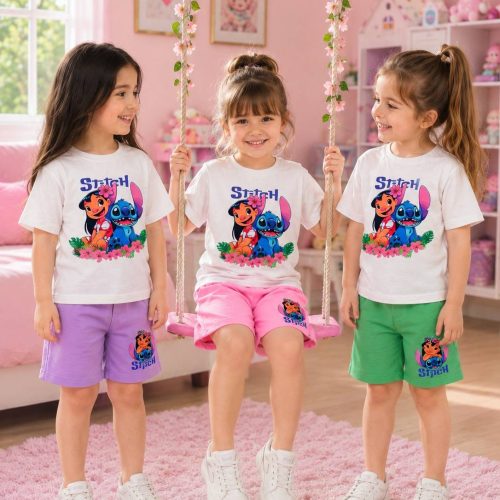 Girls' T-shirt and shorts set (ages 2 to 5)