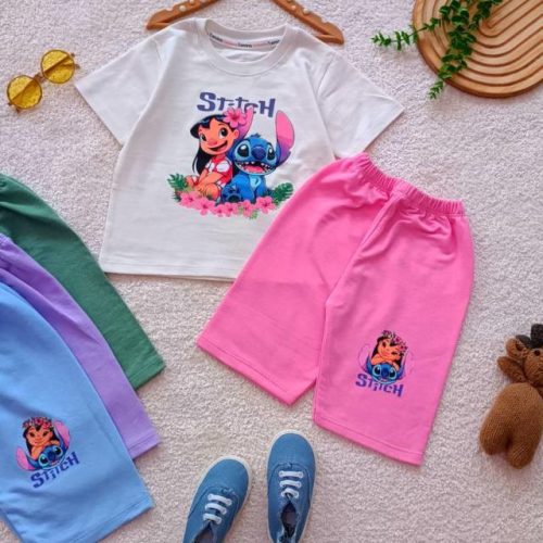 Girls' T-shirt and shorts set (ages 2 to 5)