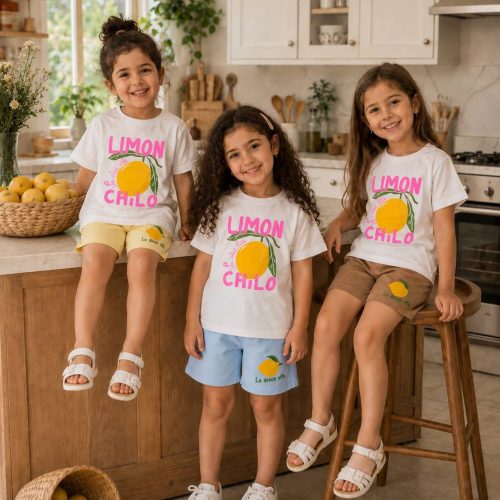 Girls' T-shirt and shorts set (ages 3 to 10)